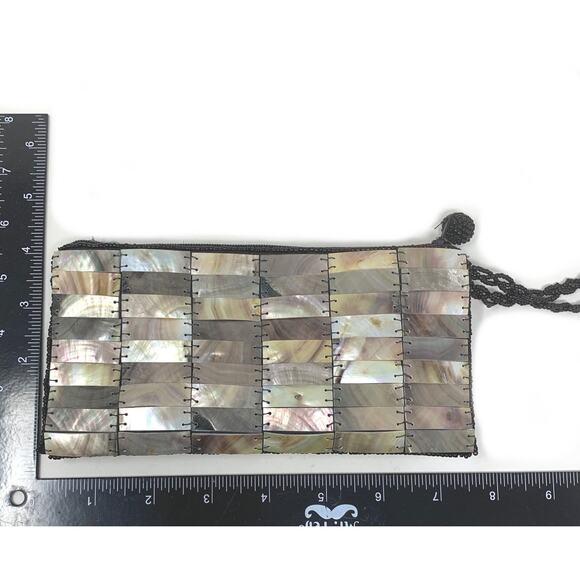 Vintage Y2K Mod by Design Mother of Pearl Mosaic Tiled Wristlet Pouch Fairycore - Picture 6 of 6
